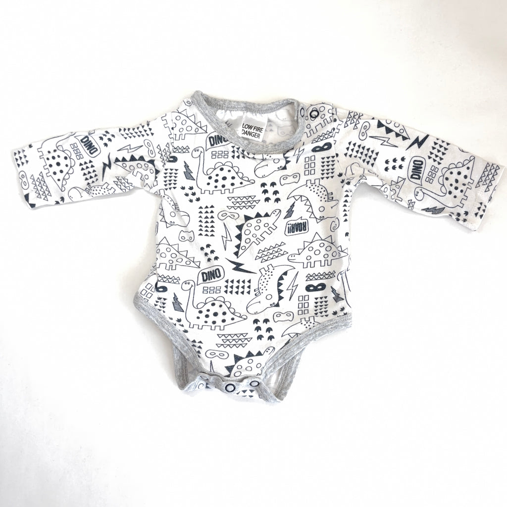 4Baby Dinosaur Long Sleeve Bodysuit - 0-3 Months | 000