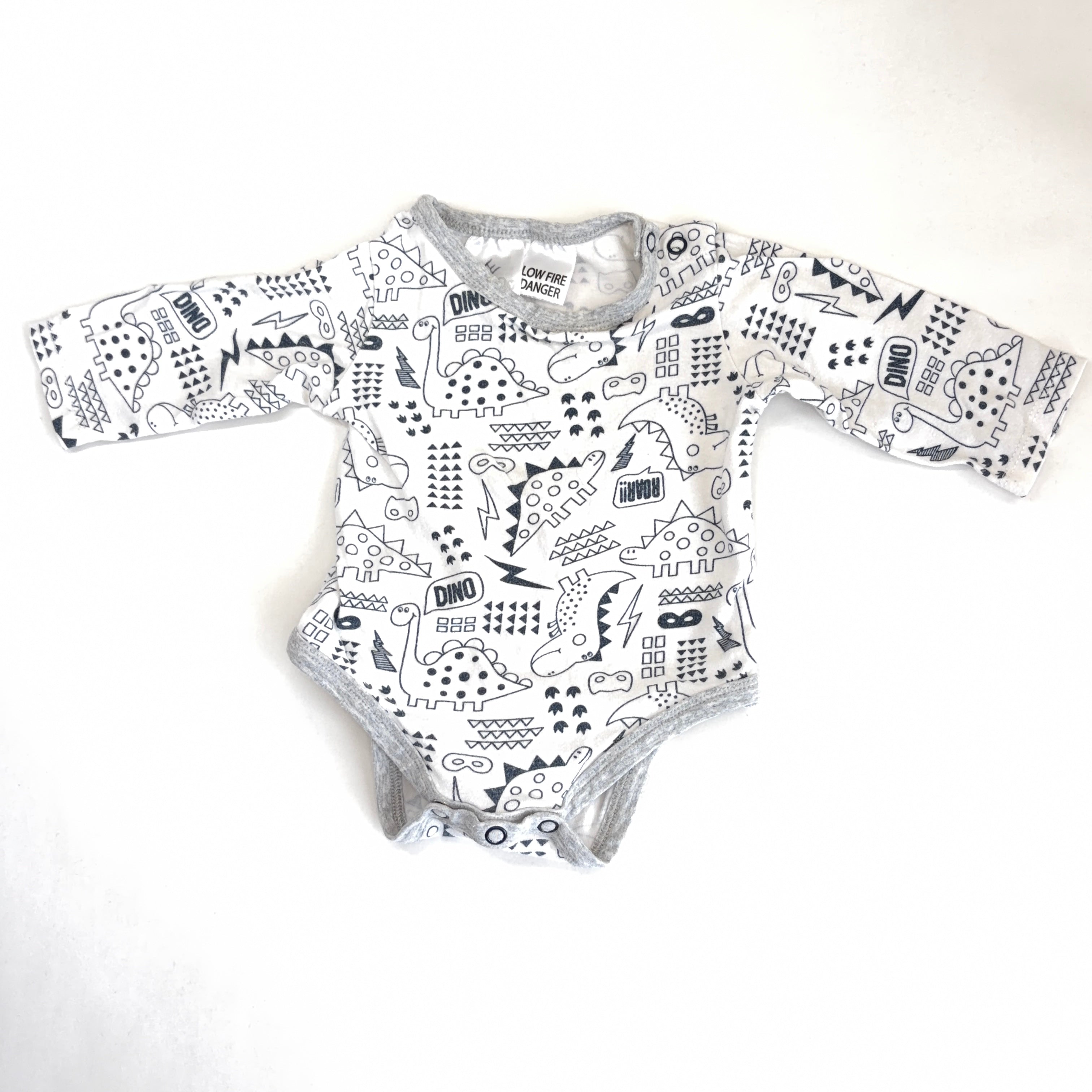 4Baby Dinosaur Long Sleeve Bodysuit - 0-3 Months | 000