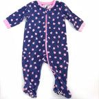 Kids & Co Navy & Pink Fleece Footed Sleepsuit - 3-6 Months | 00