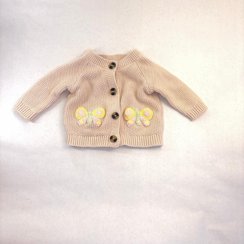 Dymples Butterfly Knit Cardigan - 0-3 Months | 000