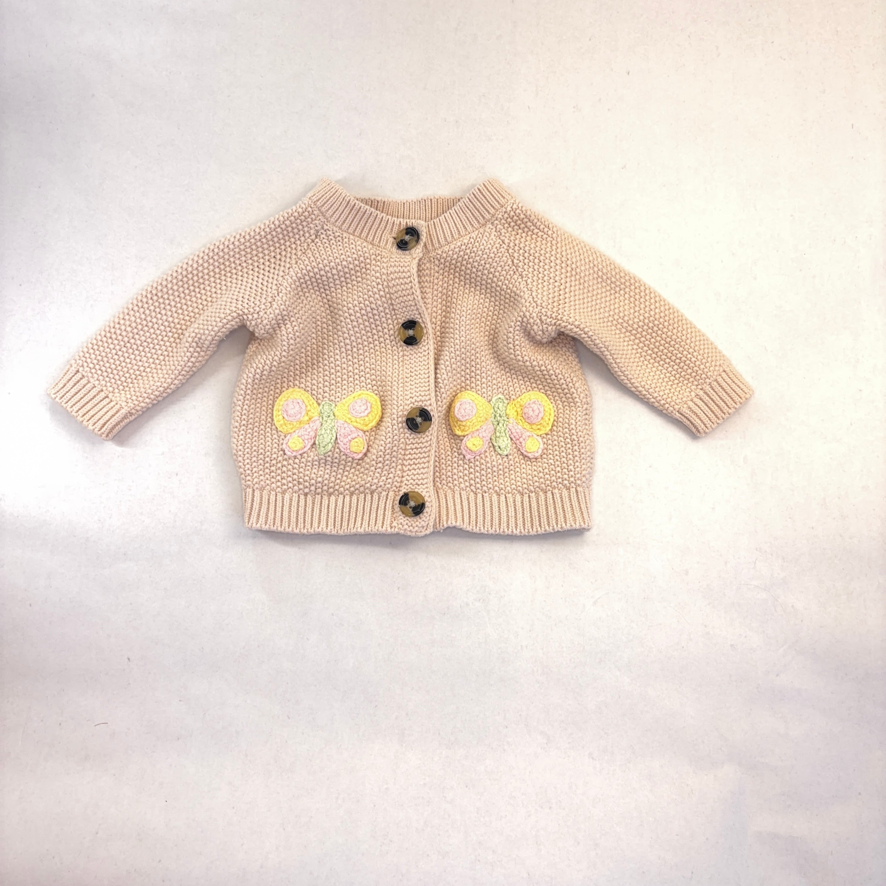 Dymples Butterfly Knit Cardigan - 0-3 Months | 000