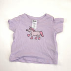 Cotton On Lavender Unicorn Tee - 0-3 Months | 000