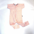 Bonds Orange Stripe Short Sleeve Wondersuit - 3-6 Months | 00