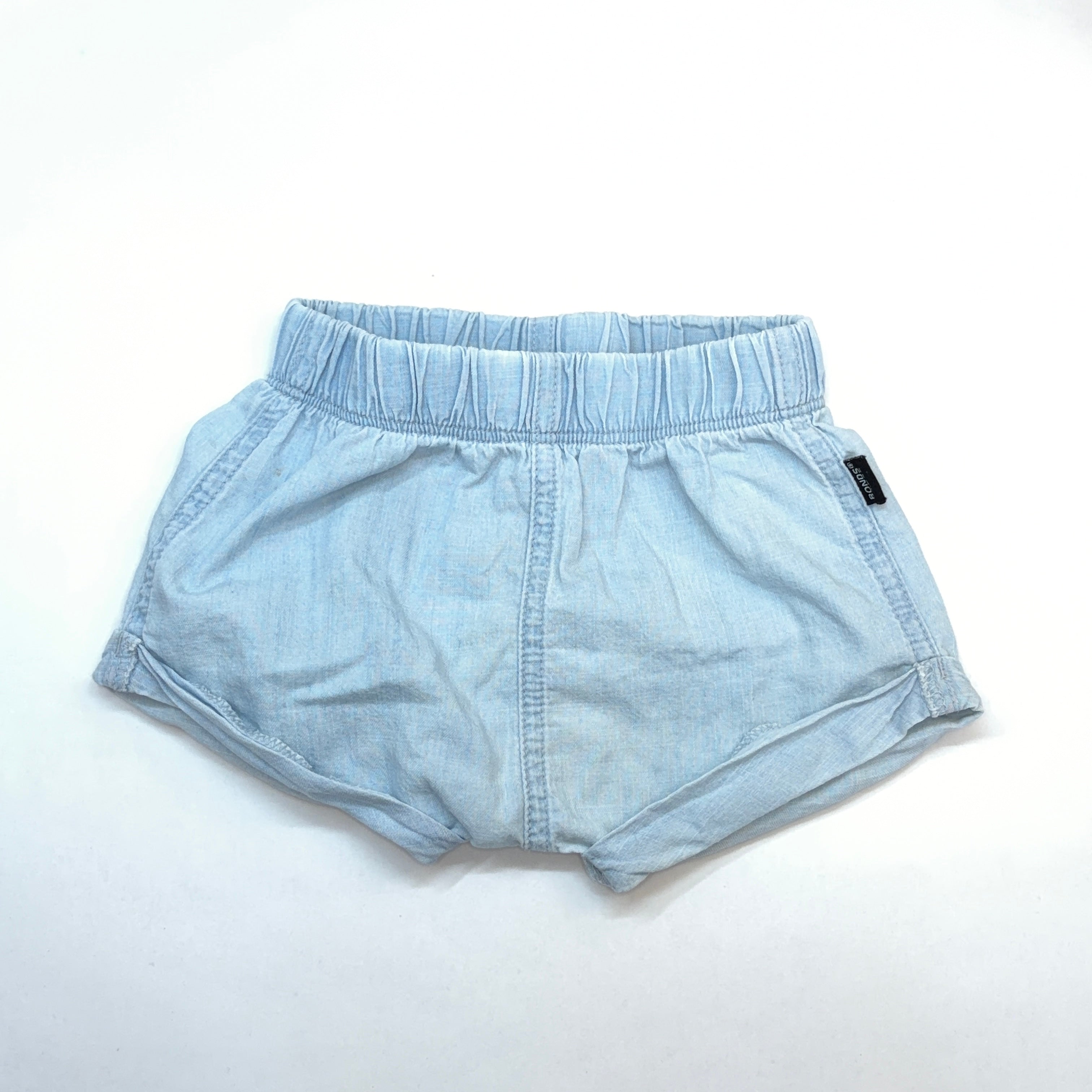 Bonds Light Blue Chambray Shorts - 6-12 Months | 0