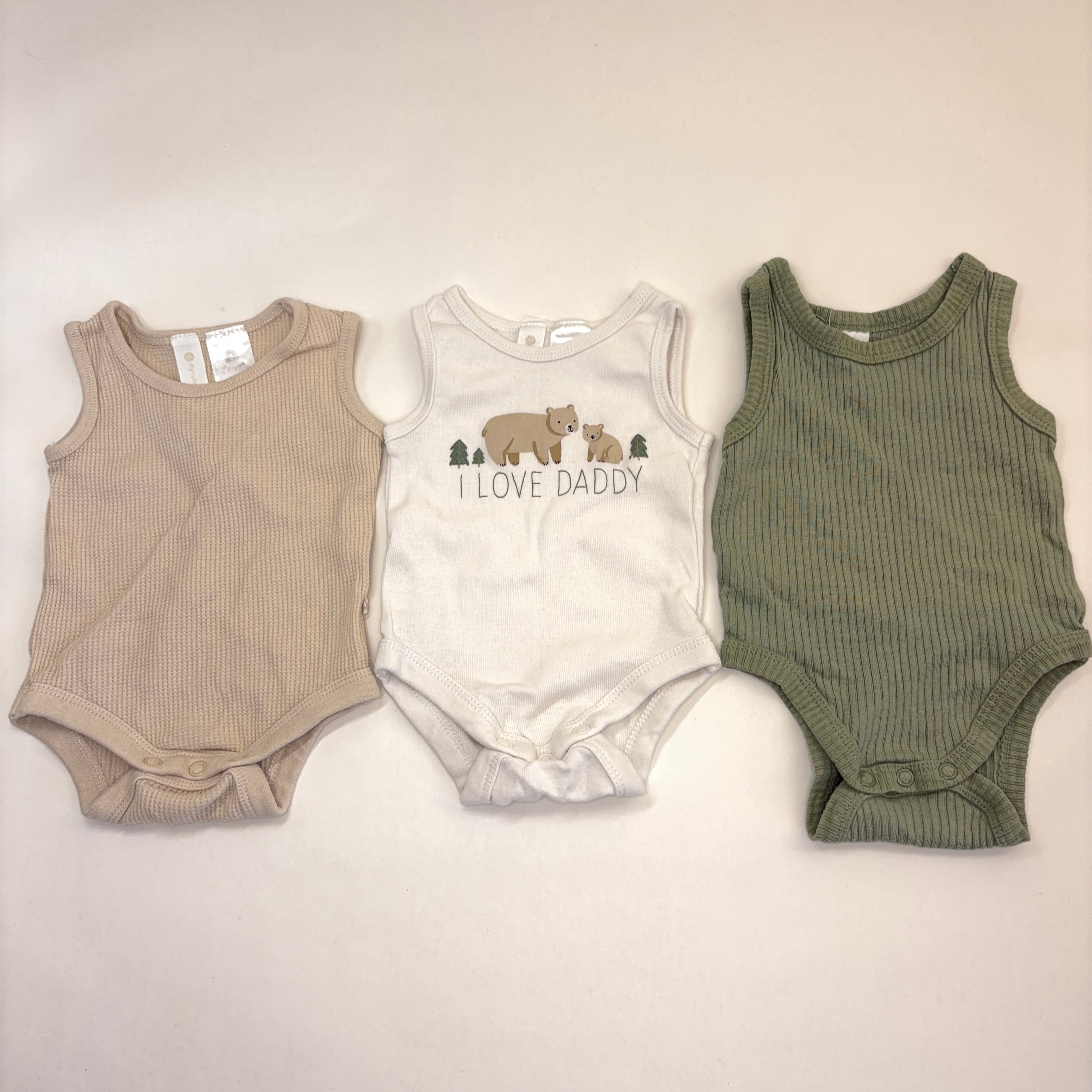 Dymples Sleeveless Bodysuit Bundle - 3 Pack - 0-3 Months | 000