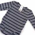 Bonds Grey Striped Rib Bodysuit - 0-3 Months | 000