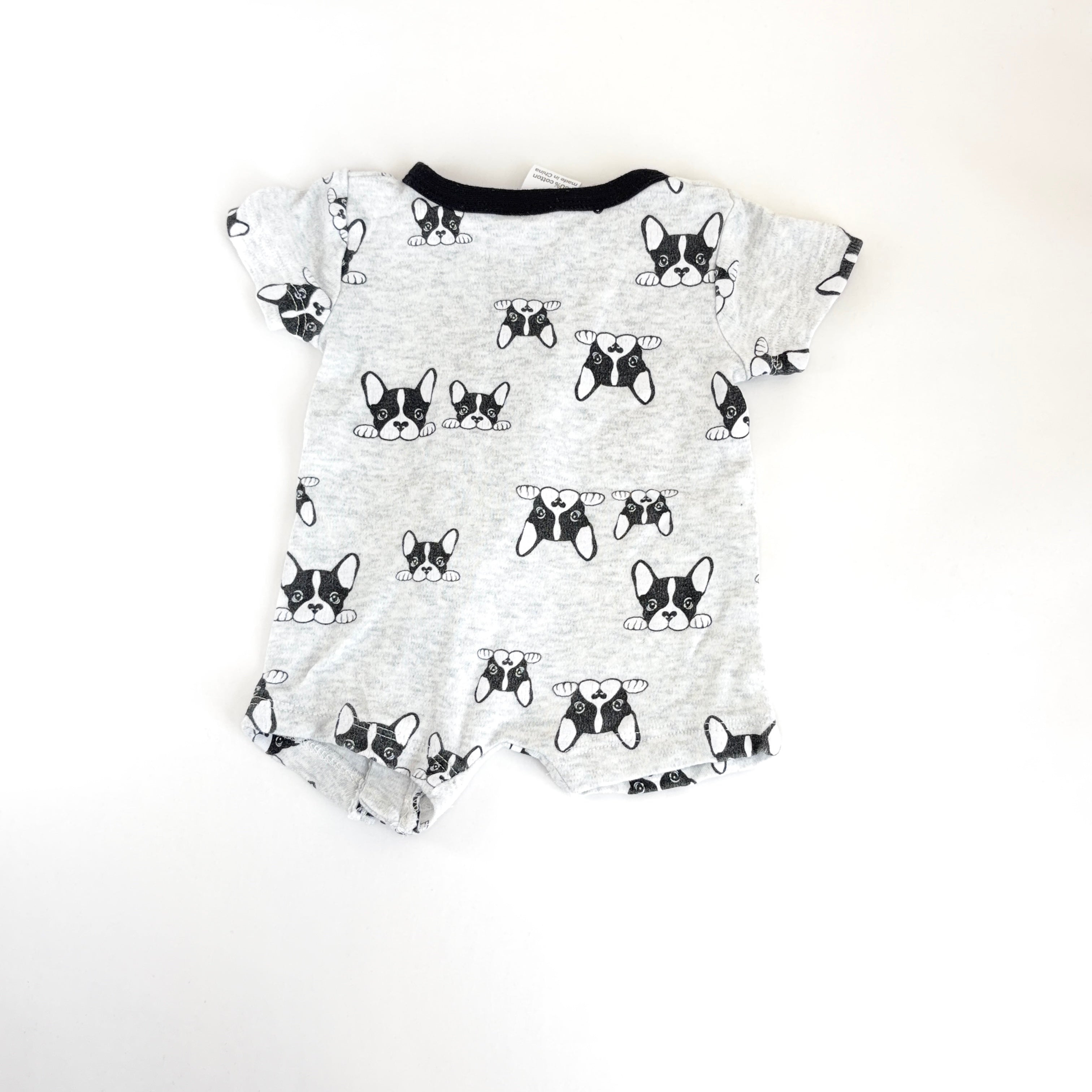 Baby Berry French Bulldog Zip Romper - Newborn | 0000
