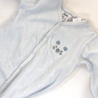 Bébé by Minihaha Blue Velour Mouse Footed Growsuit - 6-12 Months | 0