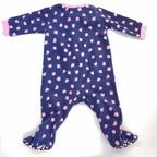 Kids & Co Navy & Pink Fleece Footed Sleepsuit - 3-6 Months | 00