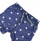 Dymples Navy Cross Print Shorts - 6-12 Months | 0