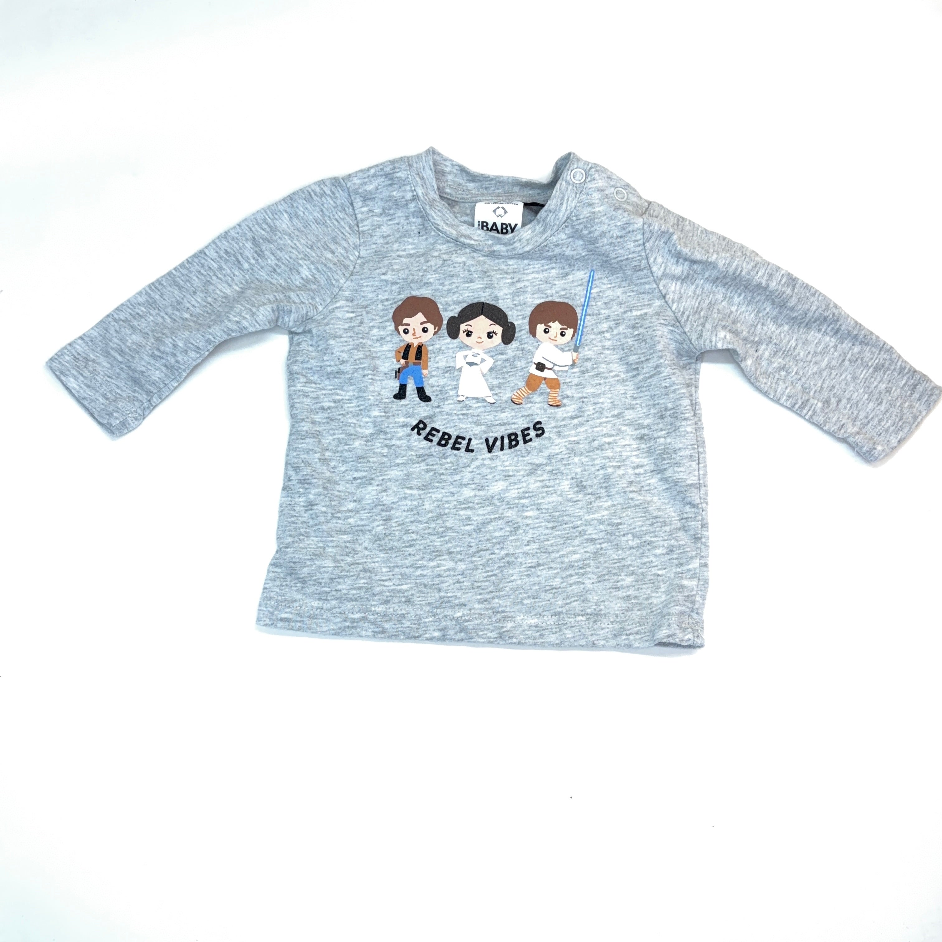 Cotton On Kids Star Wars Rebel Vibes Long Sleeve Top - 0-3 Months | 000