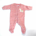 Tiny Little Wonders Pink Unicorn Velour Footed Growsuit - Premmie | 00000