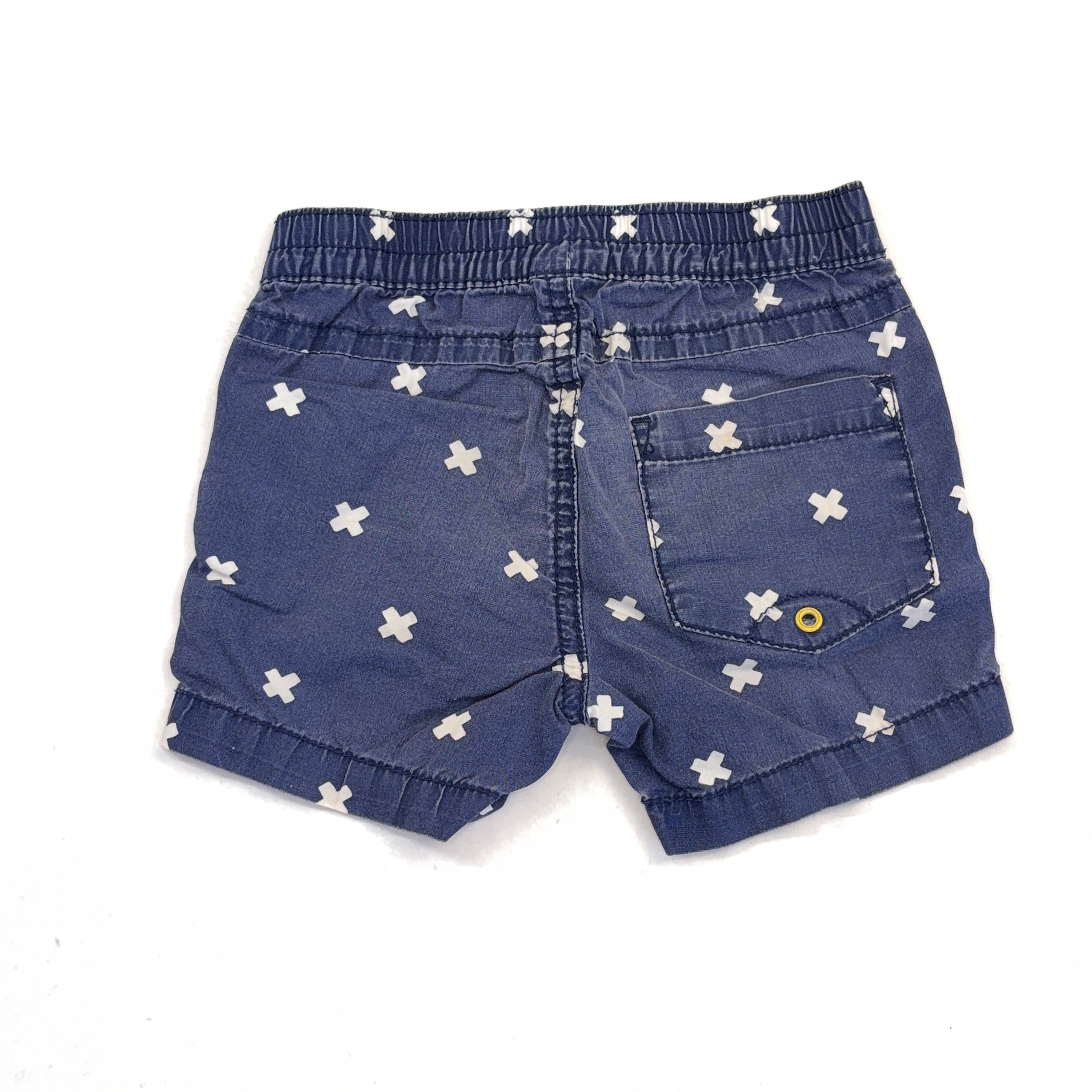 Dymples Navy Cross Print Shorts - 6-12 Months | 0