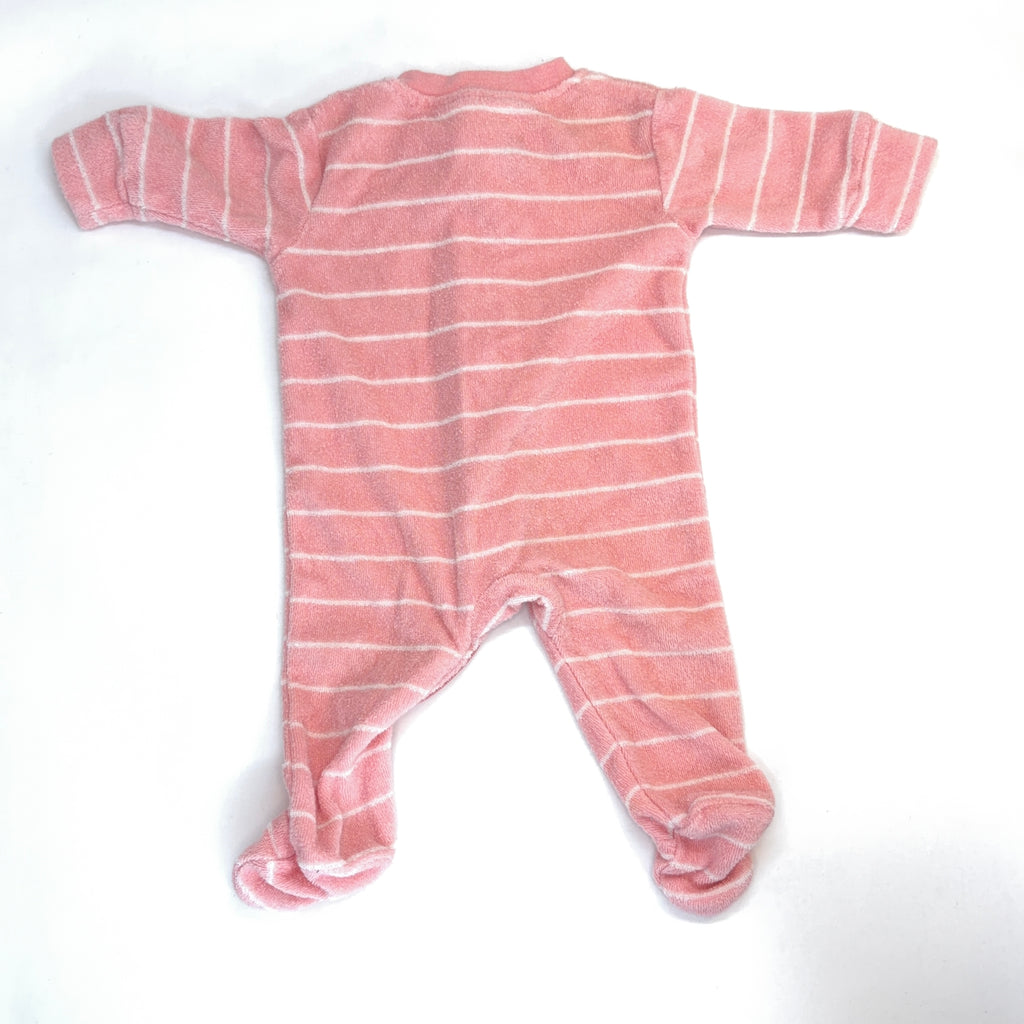 Tiny Little Wonders Pink Unicorn Velour Footed Growsuit - Premmie | 00000