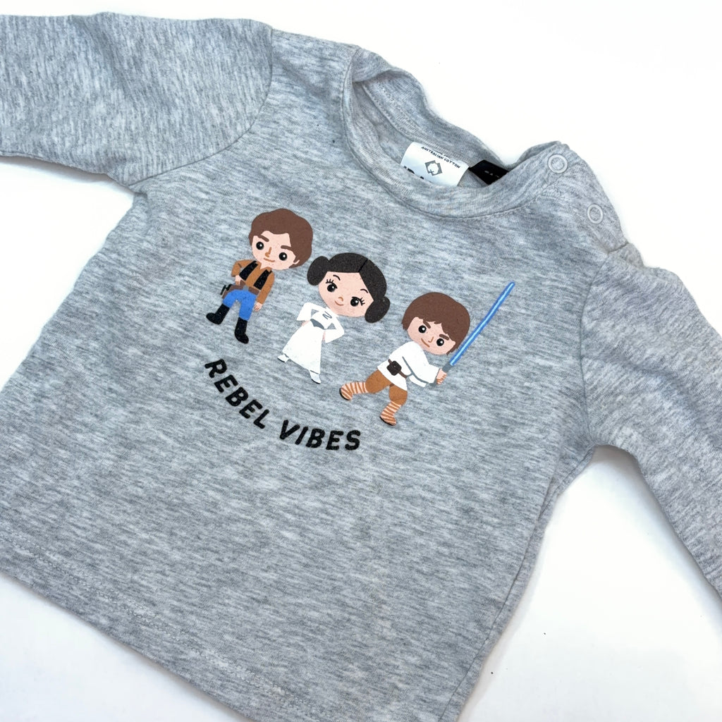 Cotton On Kids Star Wars Rebel Vibes Long Sleeve Top - 0-3 Months | 000