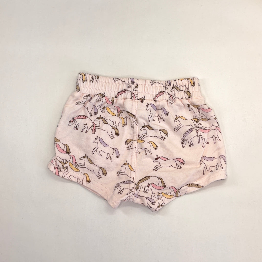 Cotton On Pink Unicorn Shorts - 3-6 Months | 00