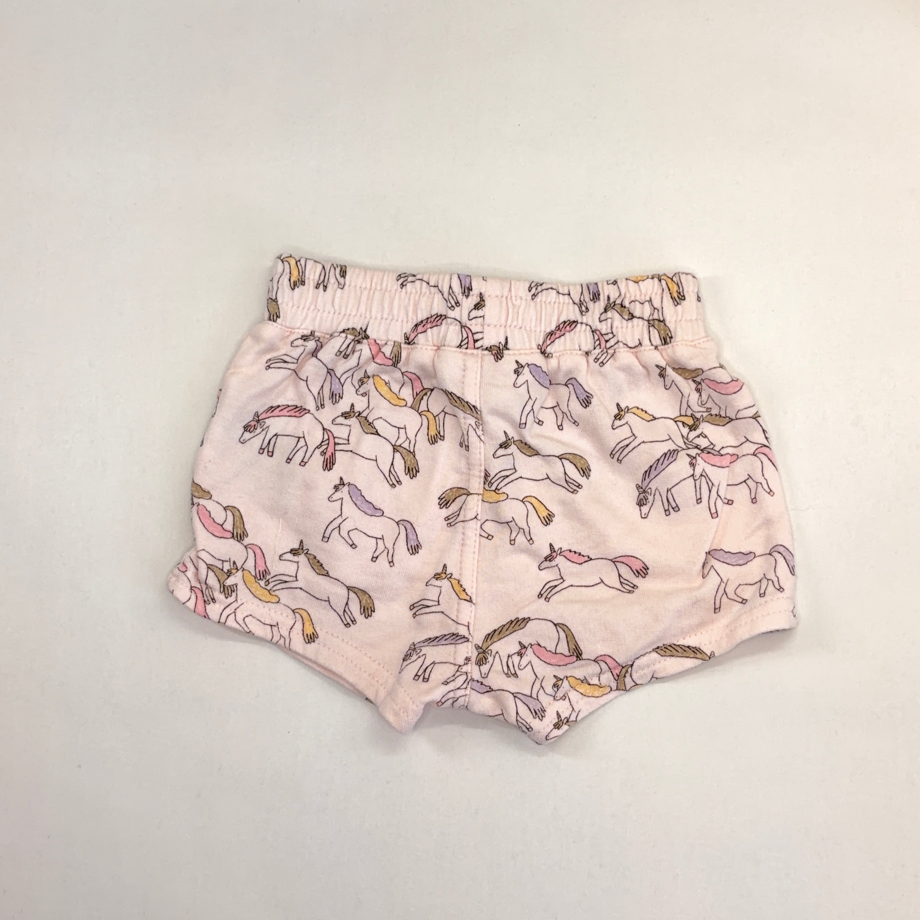 Cotton On Pink Unicorn Shorts - 3-6 Months | 00