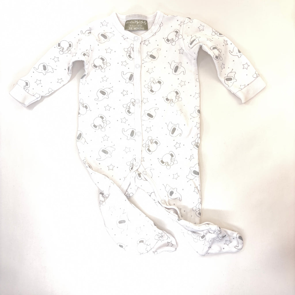 Rock-A-Bye Baby Boutique Elephant & Star Footed Growsuit - 3-6 Months | 00