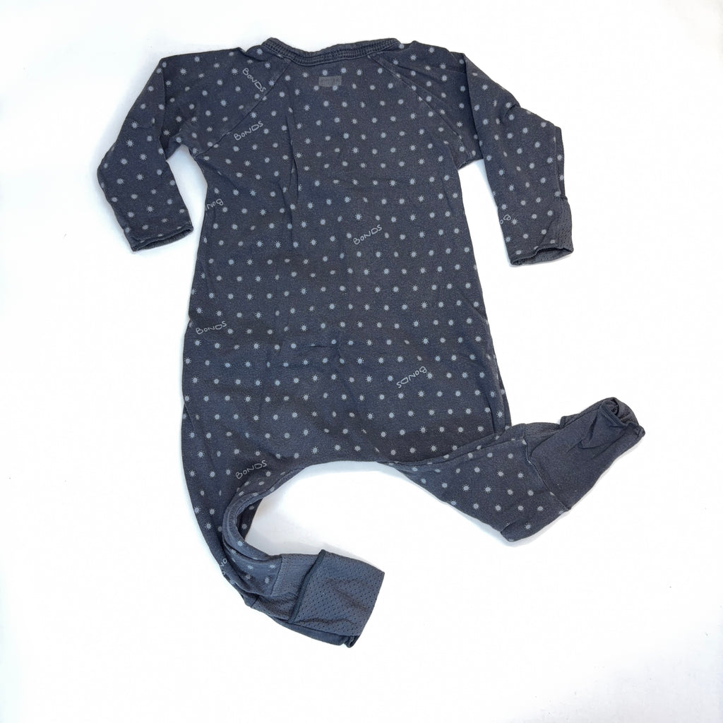 Bonds Charcoal Polka Dot Wondercool Wondersuit - 3-6 Months | 00