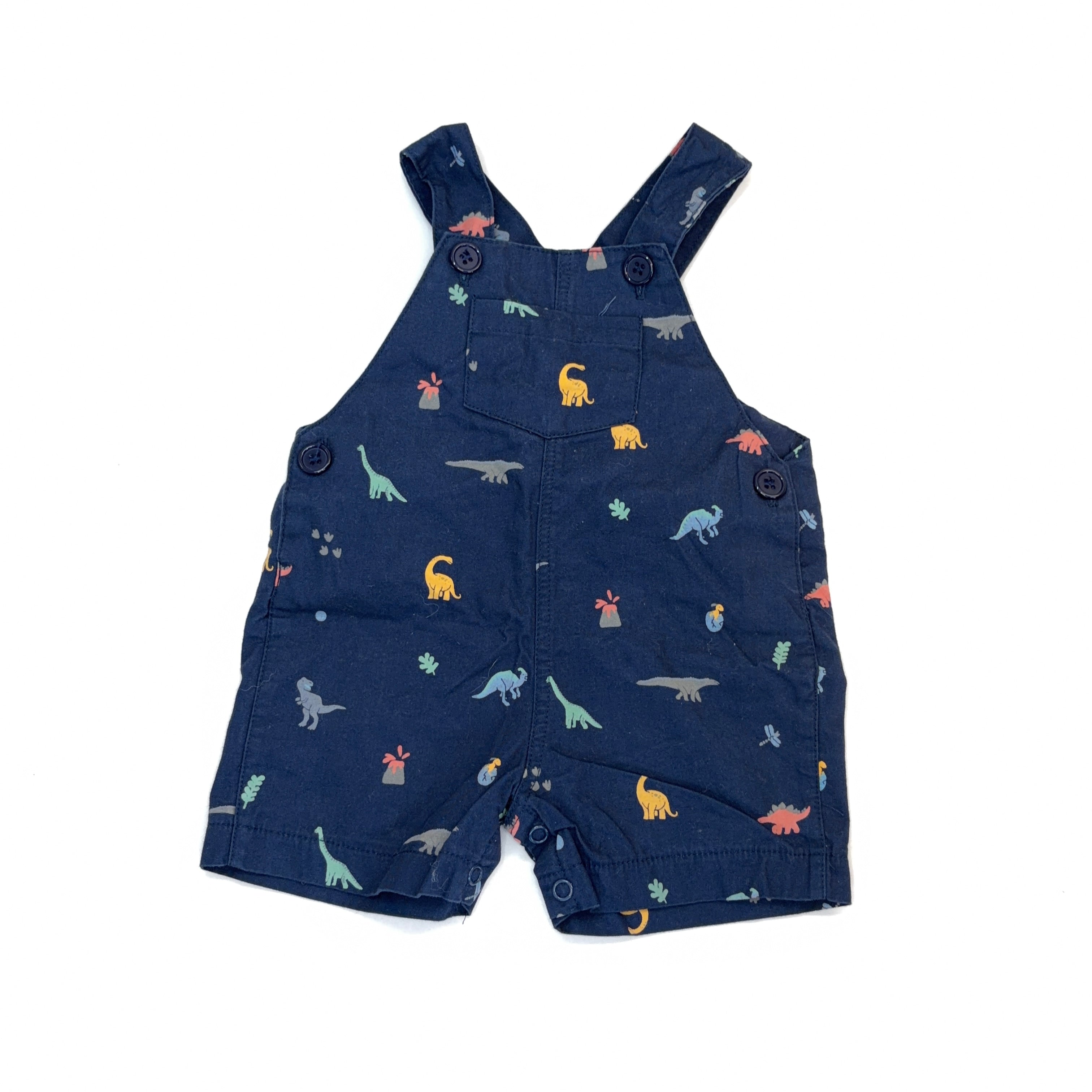 Ollie's Place Dinosaur Overall Romper - 0-3 Months | 000