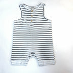 Cotton On Kids Black & White Striped Sleeveless Romper - 3-6 Months | 00