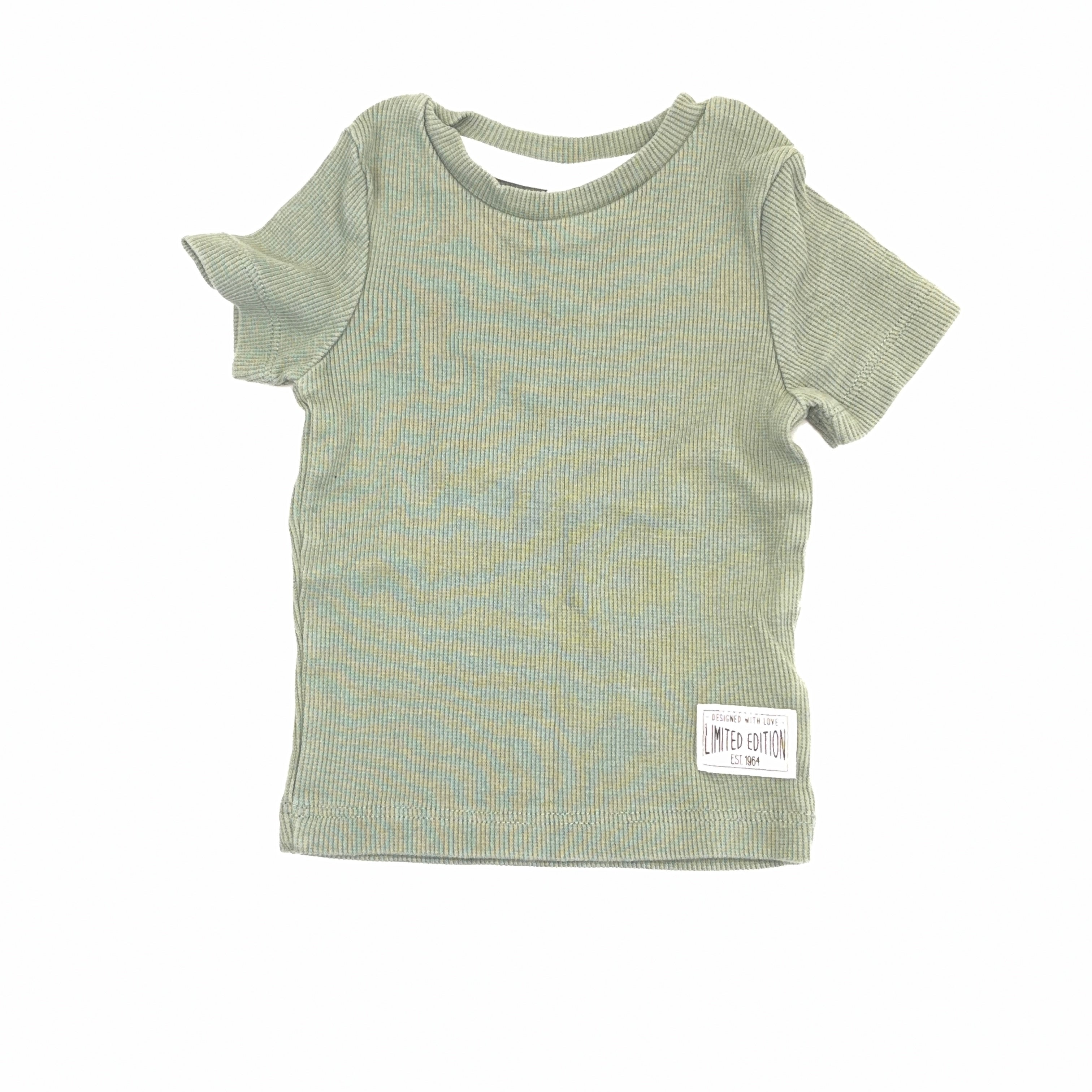 Dymples Sage Ribbed Tee - 0-3 Months | 000