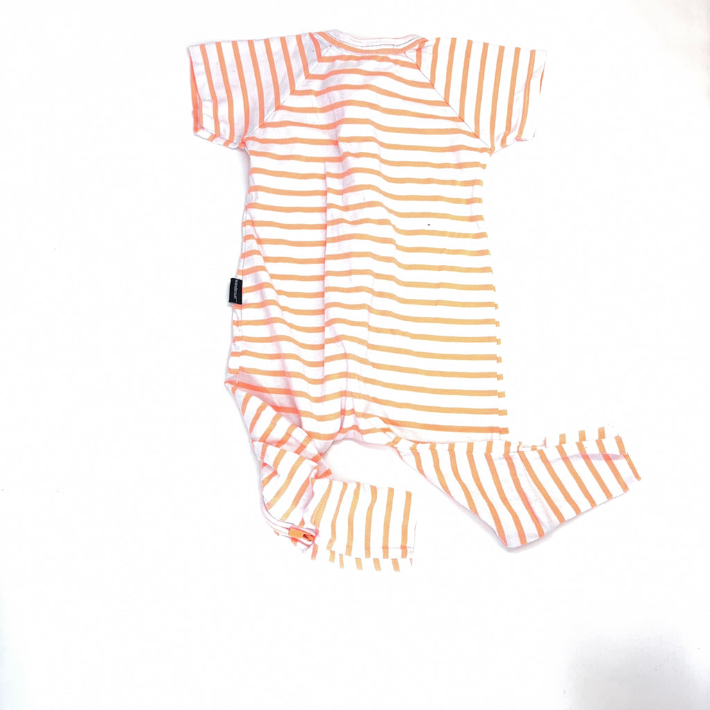 Bonds Orange Stripe Short Sleeve Wondersuit - 3-6 Months | 00