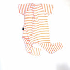 Bonds Orange Stripe Short Sleeve Wondersuit - 3-6 Months | 00