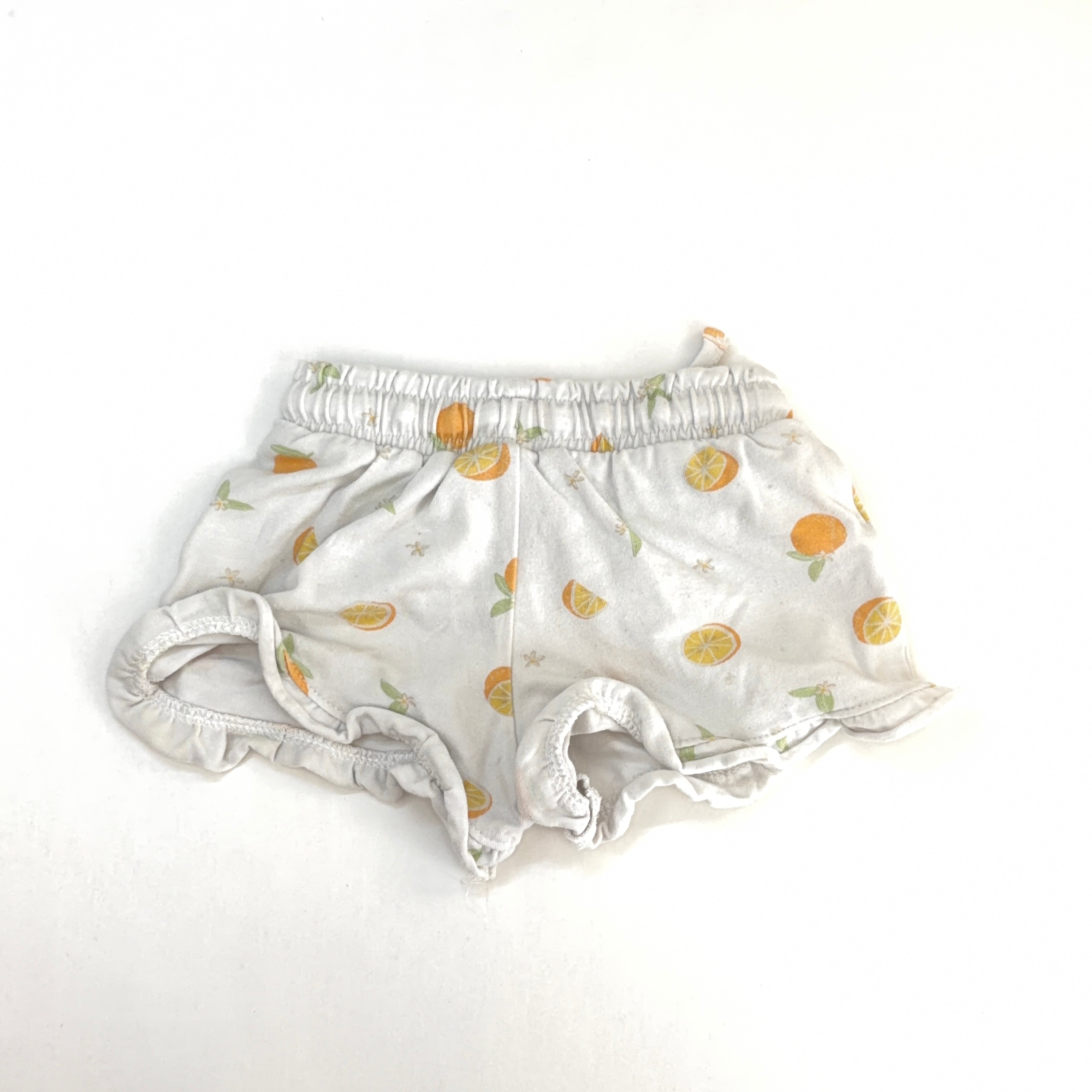 Dymples Orange Print Shorts - 3-6 Months | 00