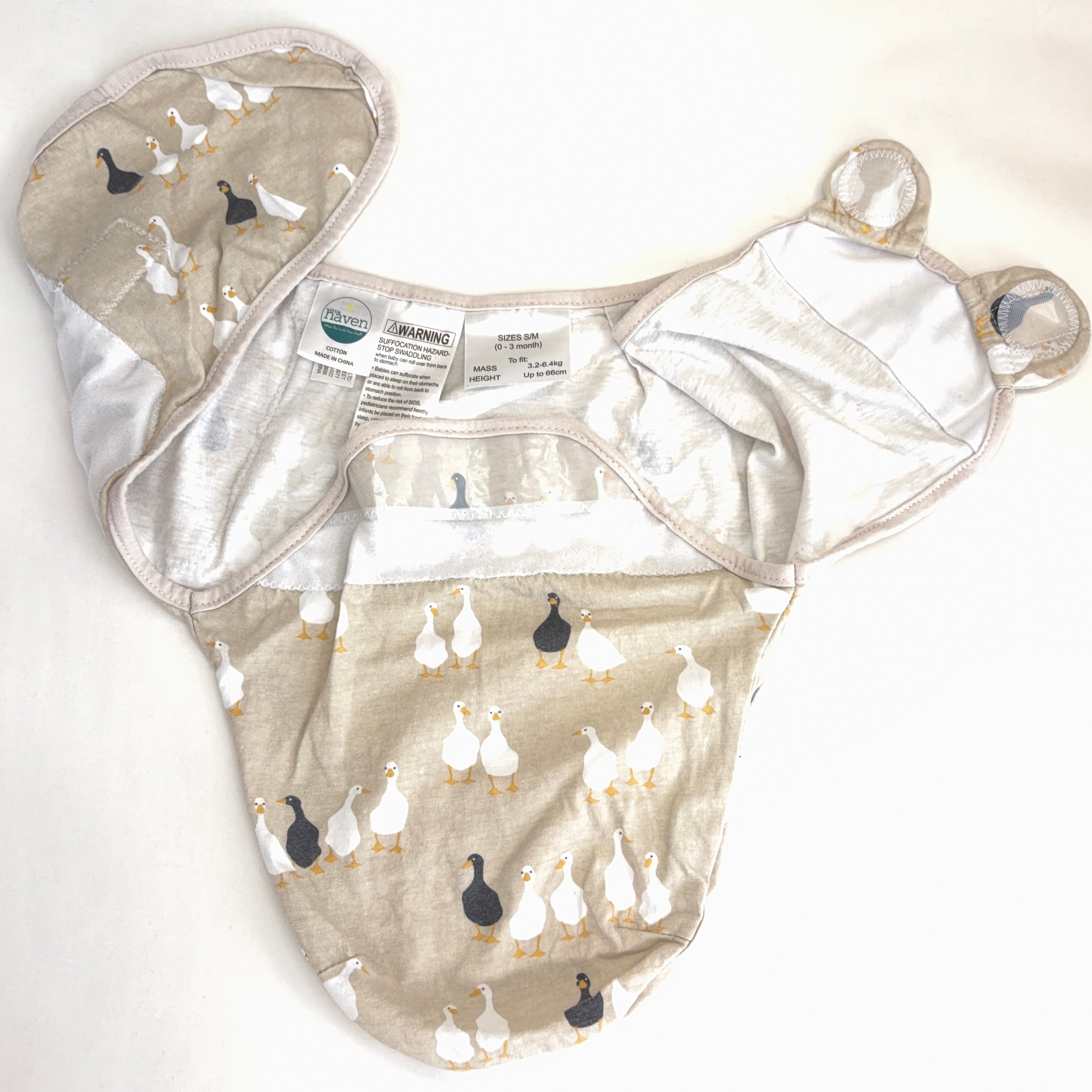 Little Haven Duck Print Swaddle Wrap - 0-3 Months
