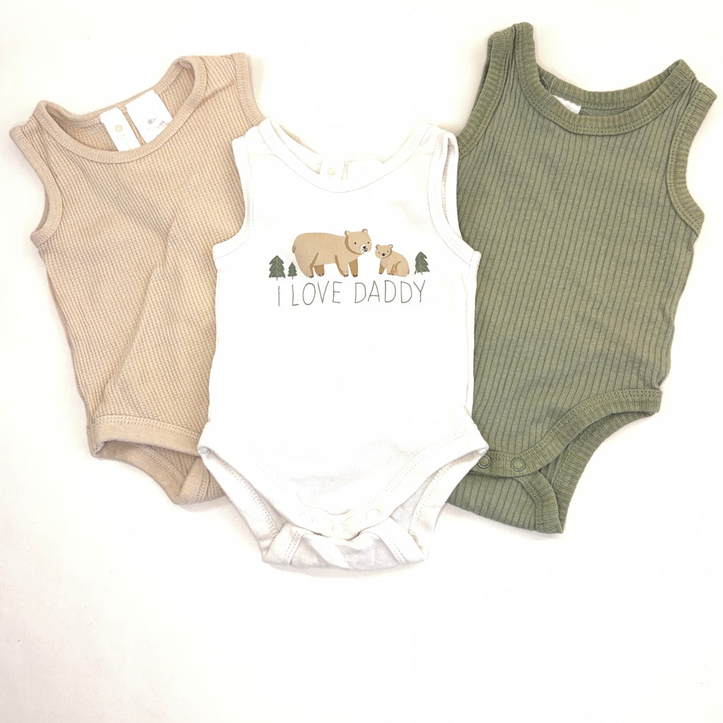 Dymples Sleeveless Bodysuit Bundle - 3 Pack - 0-3 Months | 000