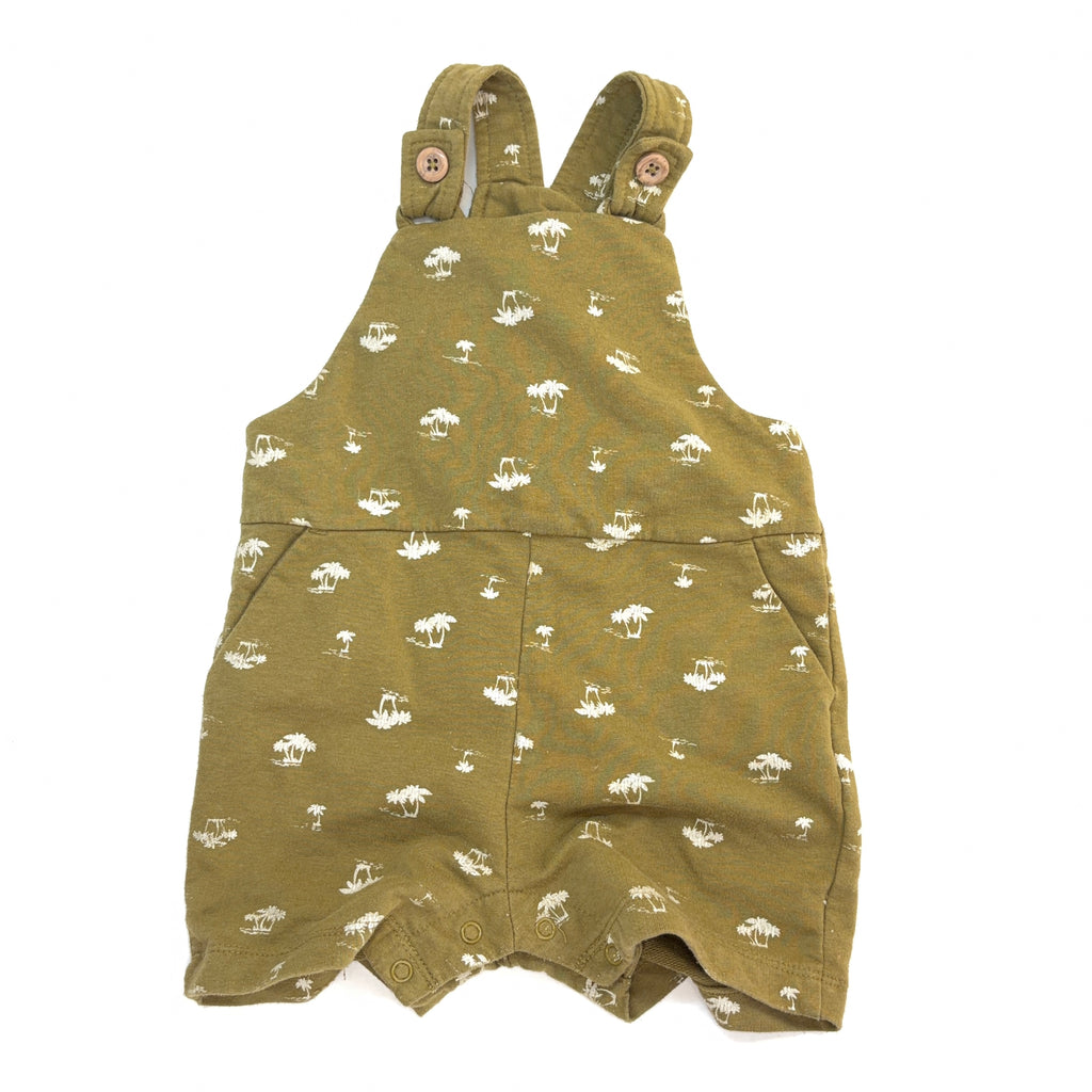 Baby Berry Khaki Overall Romper - 12-18 Months | 1