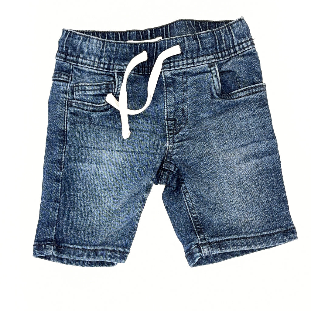 Breakers Blue Denim Drawstring Shorts - 18-24 Months | 2