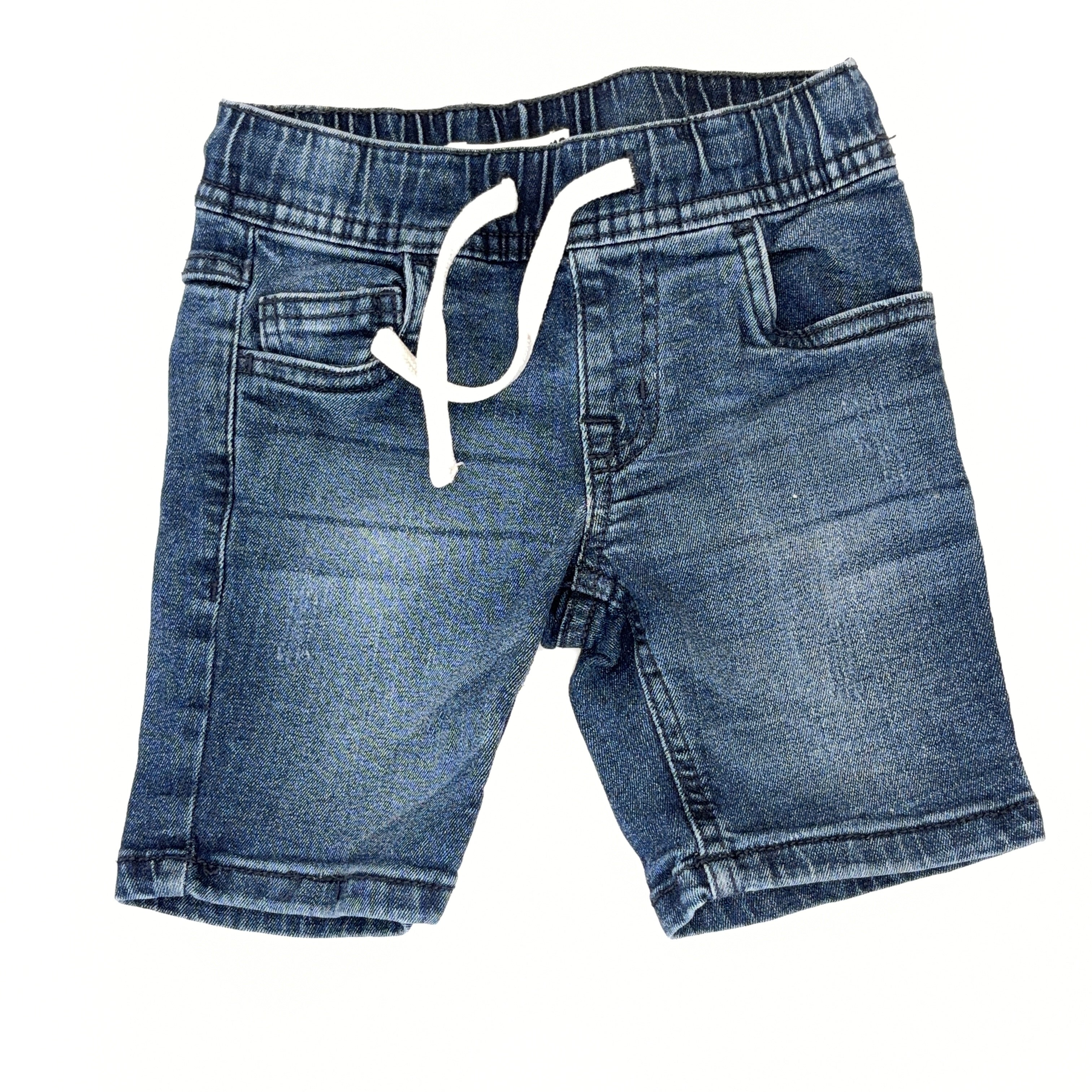 Breakers Blue Denim Drawstring Shorts - 18-24 Months | 2