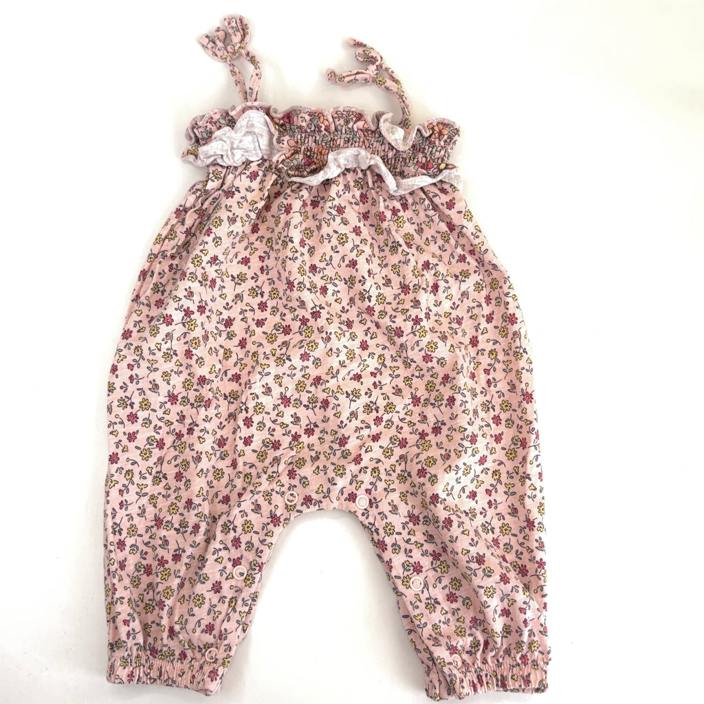 Dymples Pink Floral Romper - 3-6 Months | 00