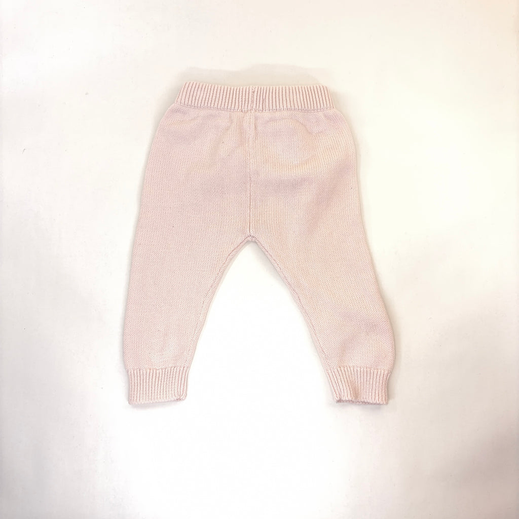 Kaiser Blush Floral Embroidered Knit Pants - 6-12 Months | 0