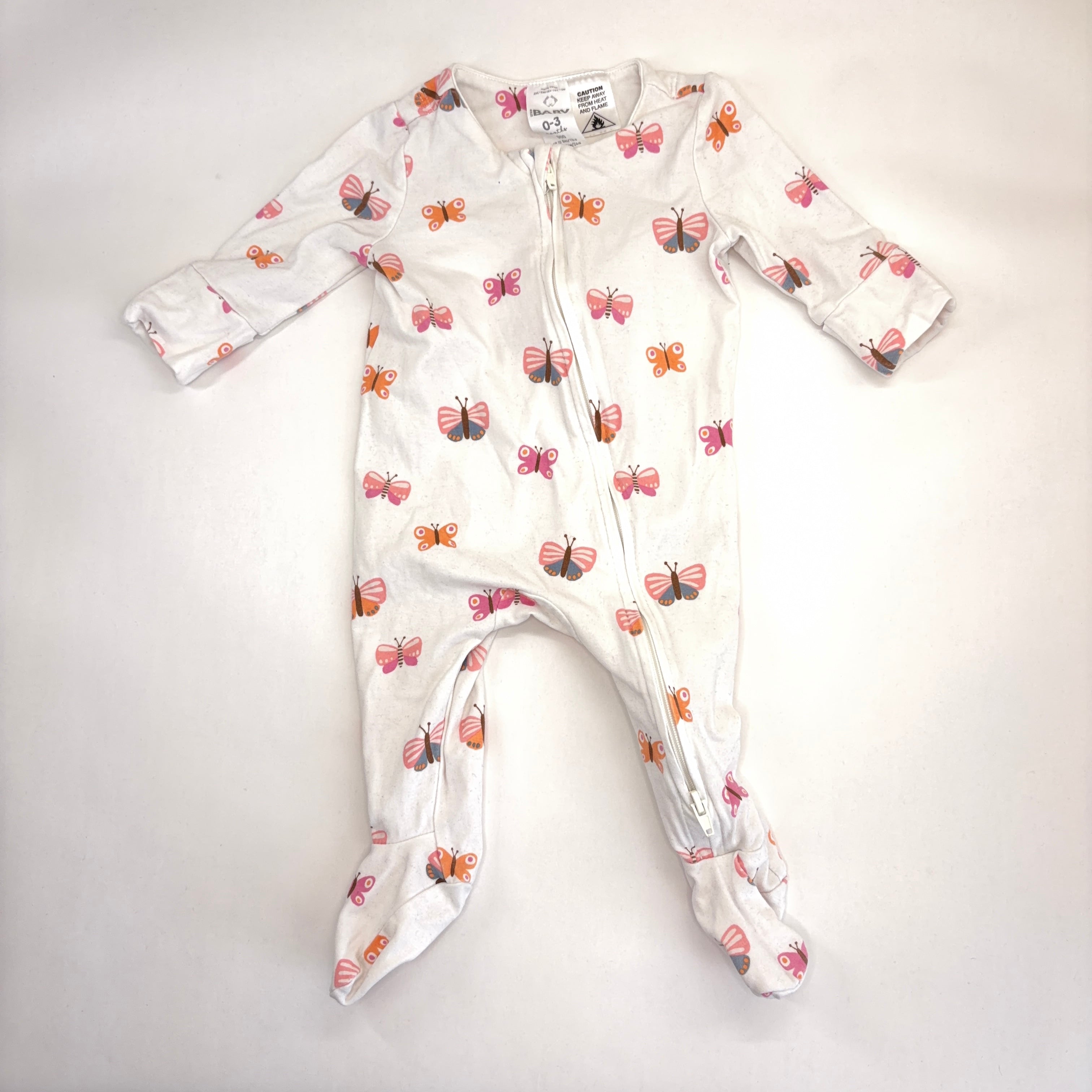 Cotton On Butterfly Zip Growsuit - 0-3 Months | 000