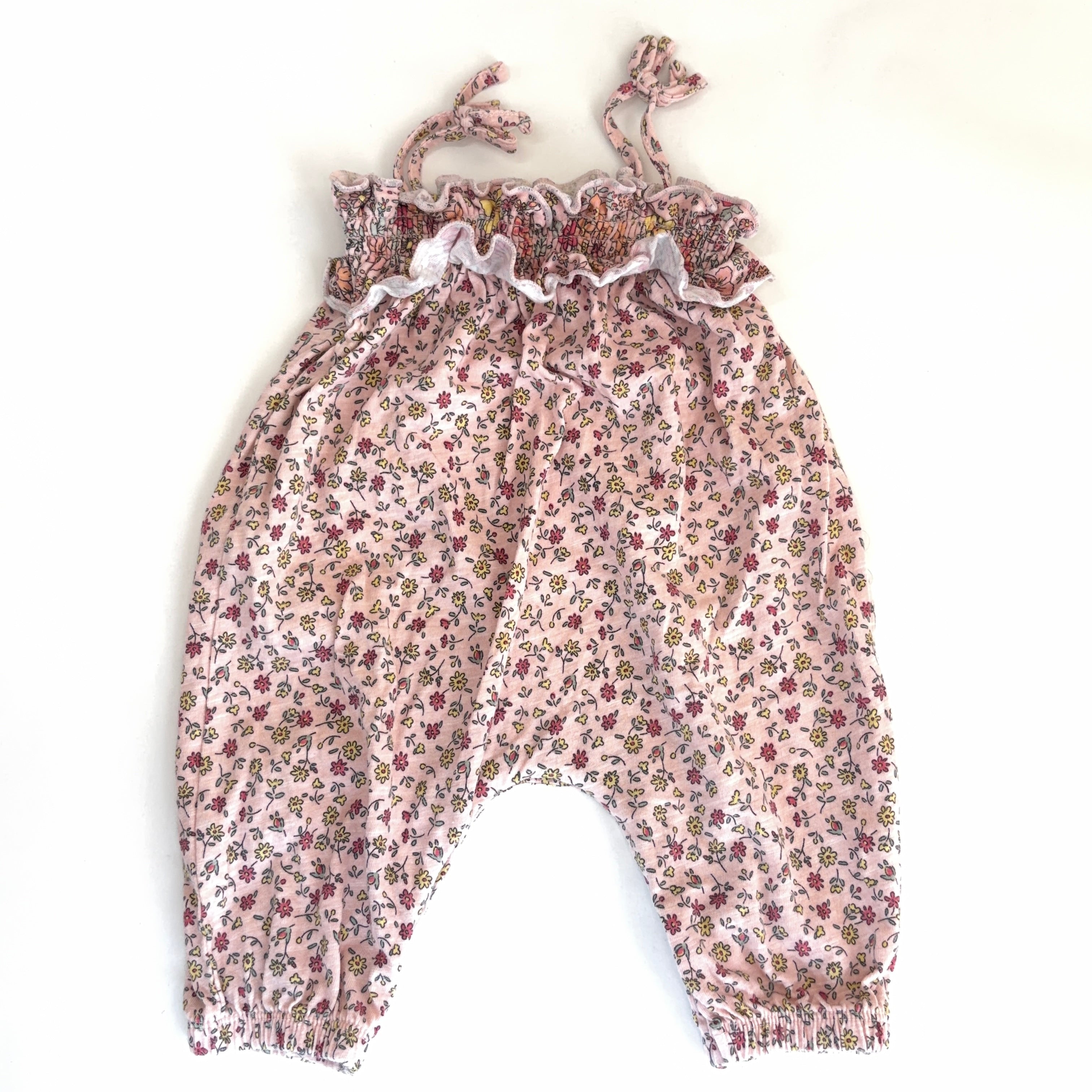 Dymples Pink Floral Romper - 3-6 Months | 00