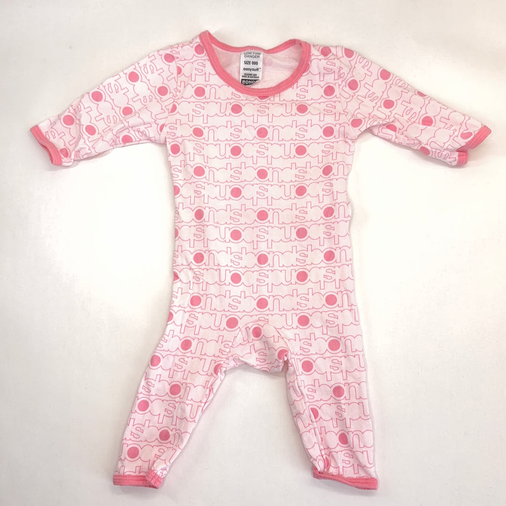 Bonds Pink Logo Easysuit - 0-3 Months | 000