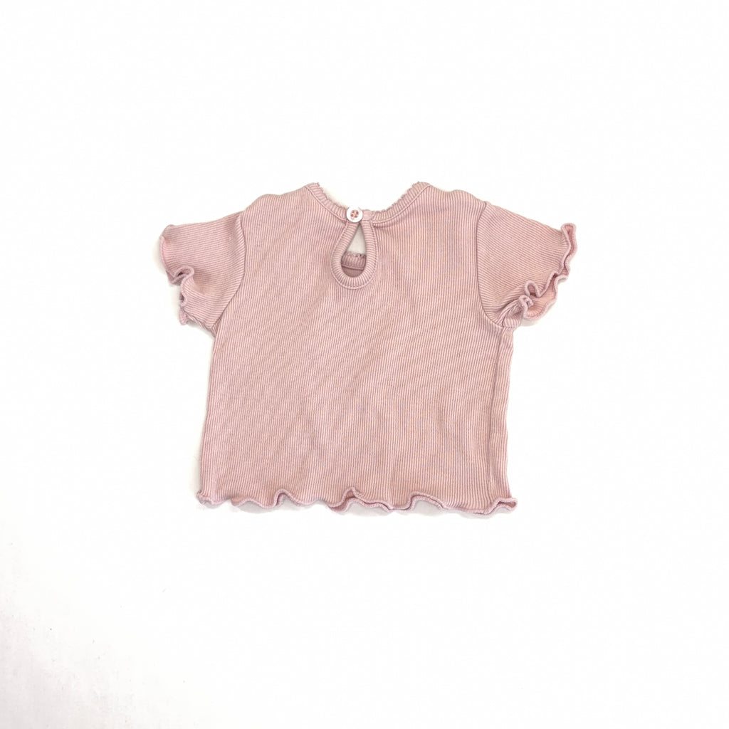 Baby Berry Blush Ribbed Tee - 0-3 Months | 000