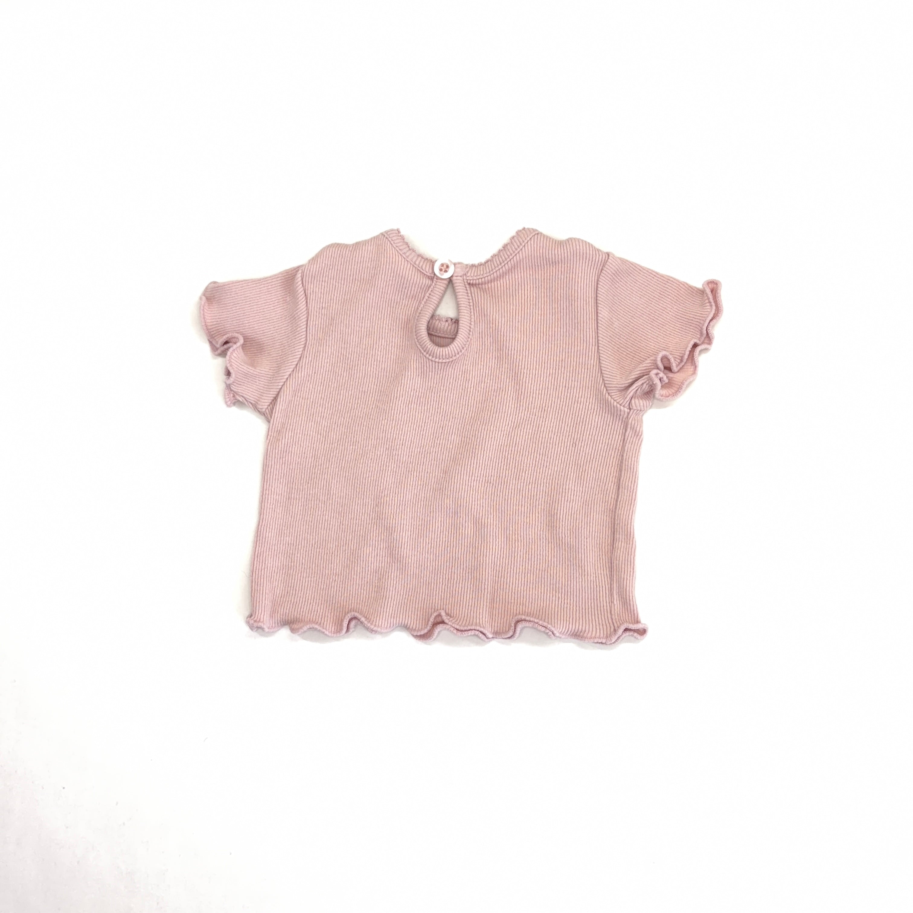 Baby Berry Blush Ribbed Tee - 0-3 Months | 000