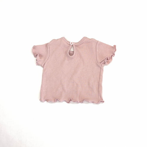 Baby Berry Blush Ribbed Tee - 0-3 Months | 000