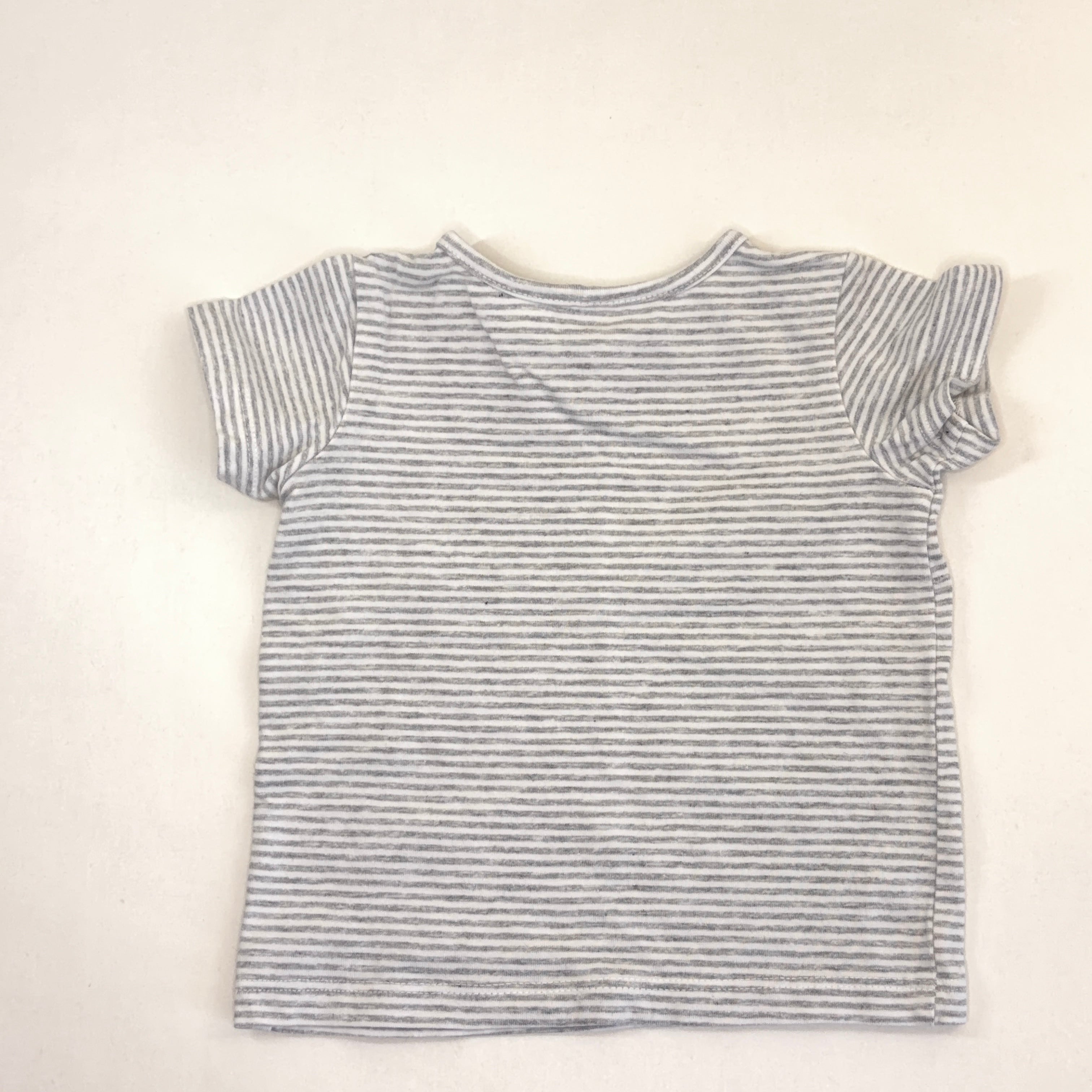 Target Organic Cotton Grey Stripe Tee - 0-3 Months | 000