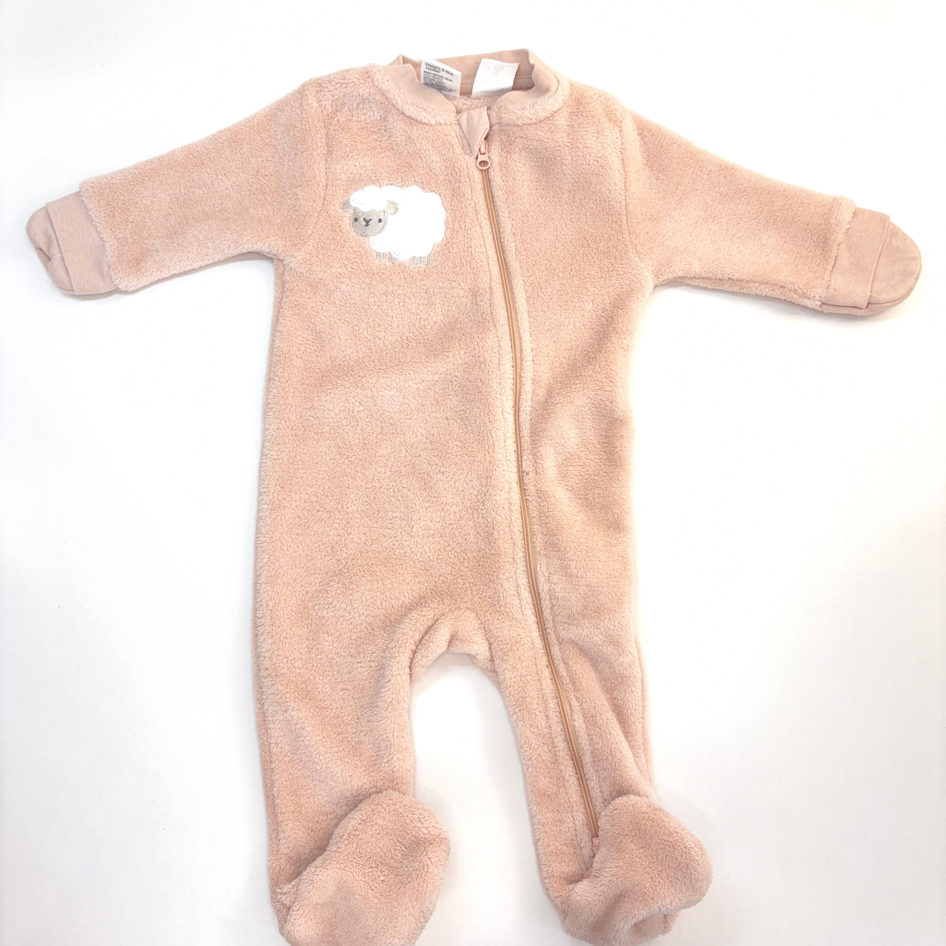 Baby Berry Pink Sheep Fleece Sleepsuit - 3-6 Months | 00