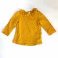 Dymples Mustard Polka Dot Long Sleeve Top - 3-6 Months | 00