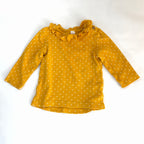 Dymples Mustard Polka Dot Long Sleeve Top - 3-6 Months | 00