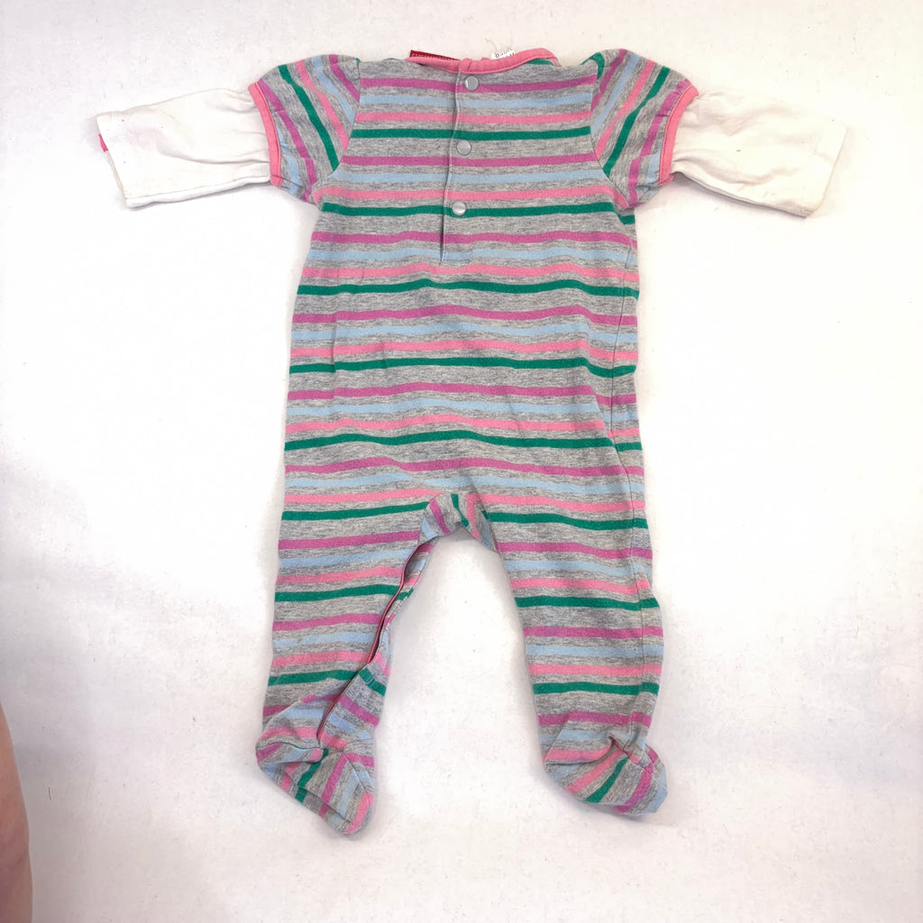 Sprout Striped Footed Growsuit - 3-6 Months | 00
