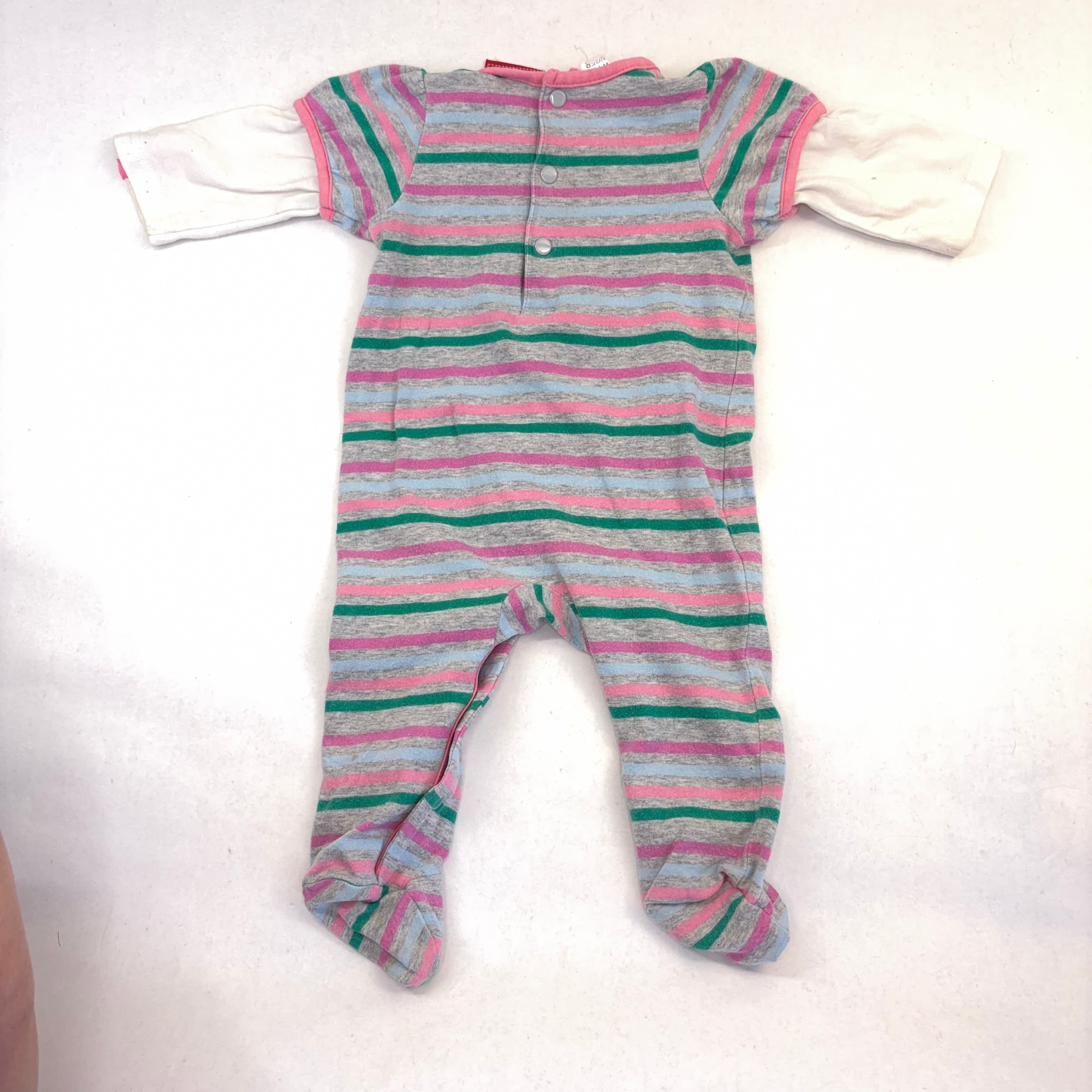 Sprout Striped Footed Growsuit - 3-6 Months | 00