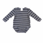 Bonds Grey Striped Rib Bodysuit - 0-3 Months | 000