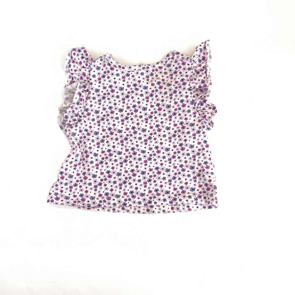 Baby Berry Floral Flutter Sleeve Top - 3-6 Months | 00